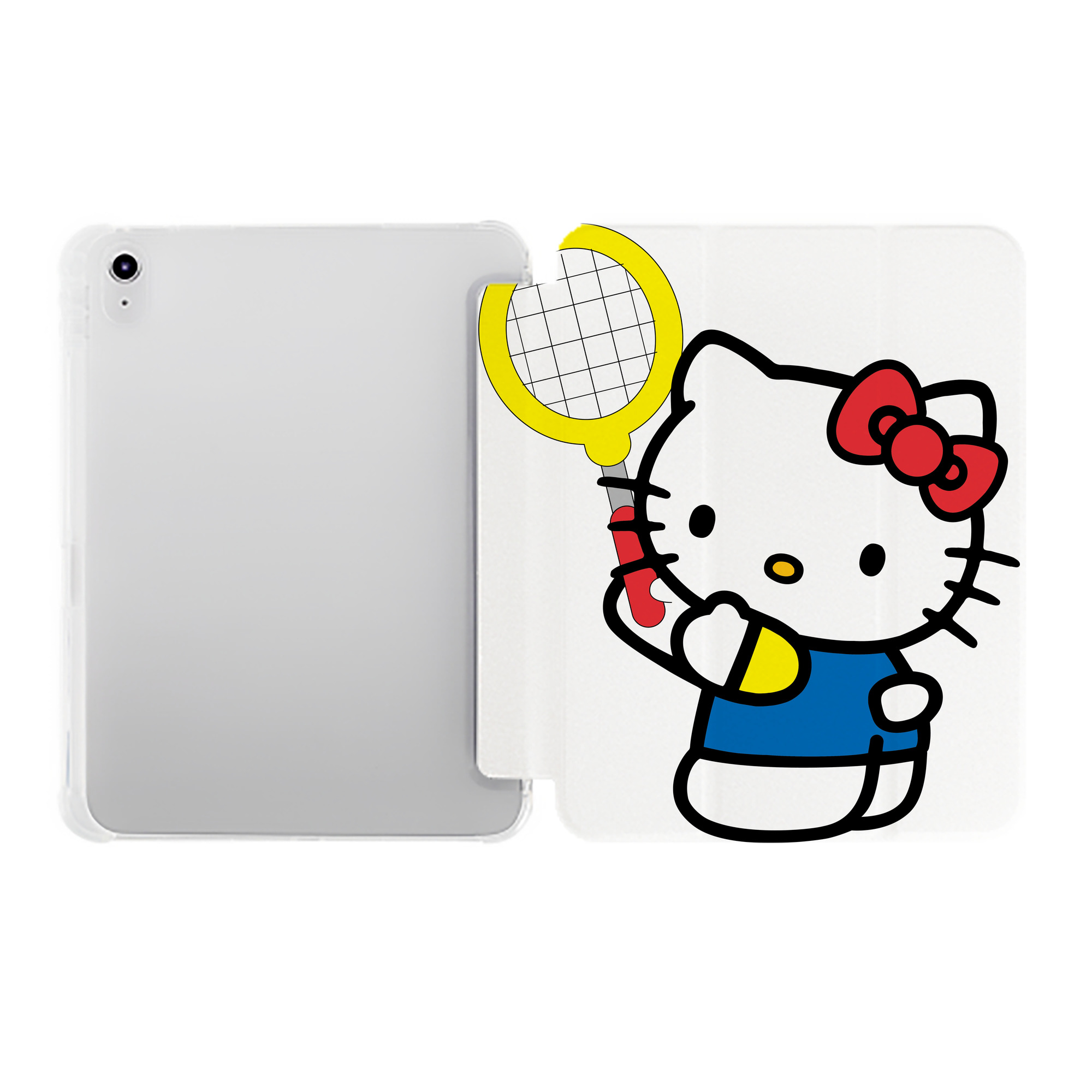 （画像用） Hello Kitty ハローキティ IPad ケース ペン収納付き 三つ折りスタンド PUレザー×シリコン 対応機種9.5/10.5/10.9インチ